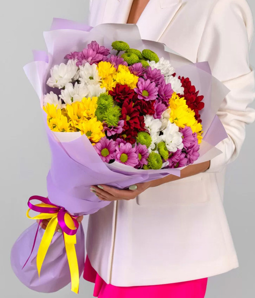 Букет хризантем "Калейдоскоп мелодий"