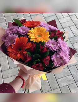 Букет с хризантемами Нежные слова