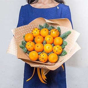 Новогодний букет из мандаринов