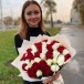 Шикарный яркий букет из 51 красной и белой розы Шикарный яркий букет из 51 красной и белой розы