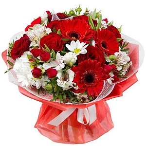 Букет с герберами на 14 февраля