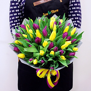 Букет "Желто-фиолетовый закат"