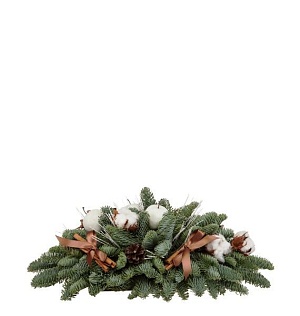 Новогодняя композиция с игрушками