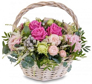 Фото Корзина с розами "Нежная Эмилия"