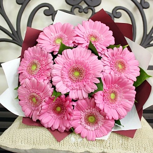 Букет гербер "Розовое Солнце"