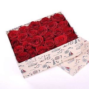 Фото Красные розы в коробке
