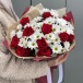 Микс-букет из роз и хризантем "Красная Москва" Фото Микс-букет из роз и хризантем "Красная Москва"
