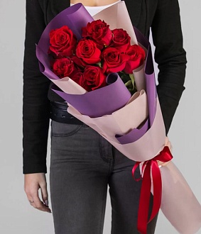 Фото Букет "Красная птица" из голландских роз
