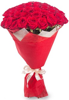 Свежий букет из 39 красных роз