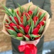 Букет из 25 тюльпанов "Небесный рубин"