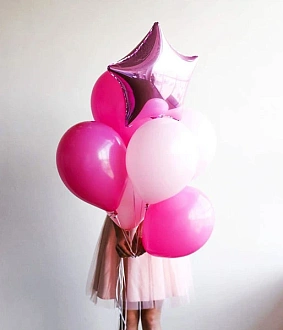 Набор из розовых шариков