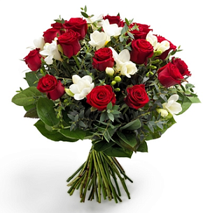 Букет роз с фрезиями "Марсель"