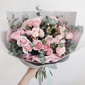 Кустовые розы "На заре"