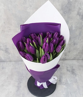 Тюльпаны в букете "Фиолетовая буря"