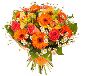 Букет с герберами "Осенний парк"