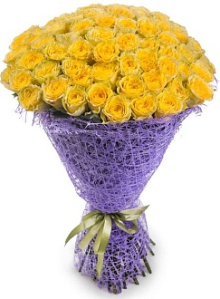 Букет из 69 желтых роз