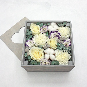 Фото Цветы в кашпо "Нежная снежинка"